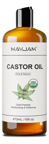 Aceite De Ricino Orgánico Prensado En Frío Mayjam, 16 Onzas