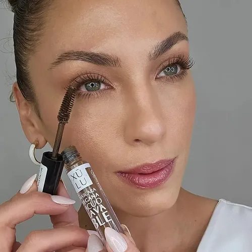 Máscara Para Pestañas Acuolavable Xúlu Cosméticos Negro Gel Color Marrón