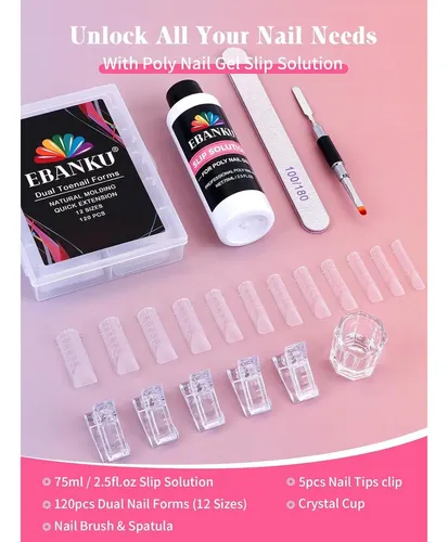 Kit De Uñas De Gel Poligel Ebanku Para Uñas De Los Pies