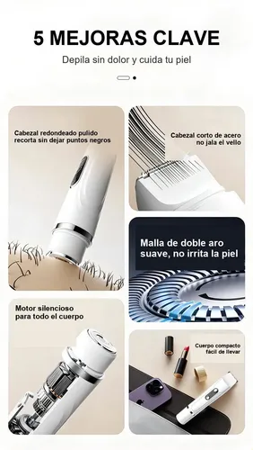 Depiladora Eléctrica Mujer 2 En 1 Recargable Type C Rosa
