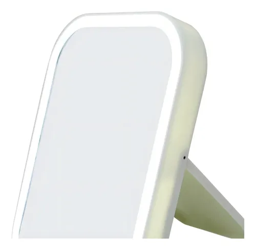 Espejo Rectangular Diswald & Co Con Luz A Pilas Para Maquillaje Marco Blanco