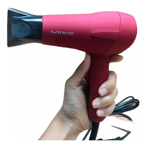 Secador de Pelo Plegable Mini Viaje Con Difusor Winco W190 E Color Rojo