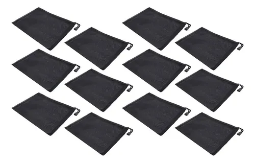 24 Bolsas De Malla Negra Con Cremallera, Bolsas De Maquillaj