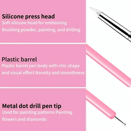 Set Profesional Uñas 10 Piezas Rosa Para Nail Art 3d