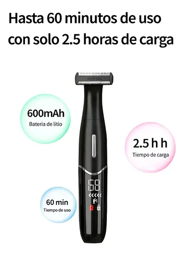 Depiladora Eléctrica 2 En 1 Recortadora Bikini Batería Negro