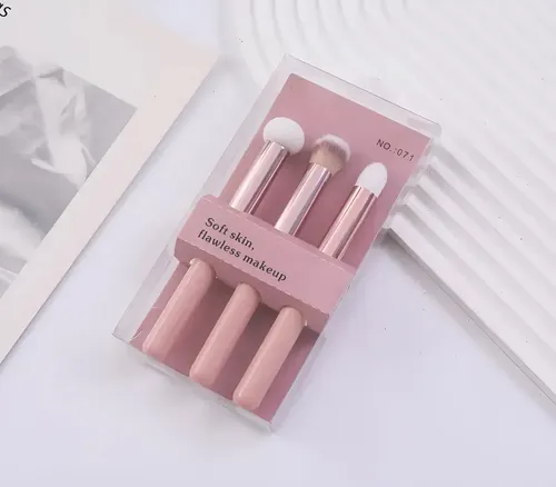 Brochas Para Corrector 3 Piezas Maquillaje Rosa