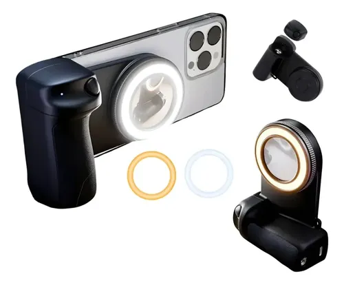 Soporte Magnético Celular Luz Led Calida Espejo Con Mando