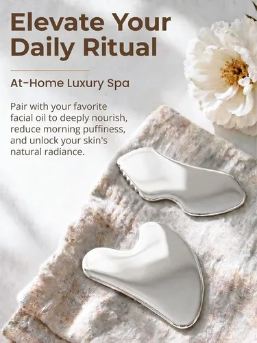Set 2 Gua Sha Metal Facial Y Corporal Cool Touch