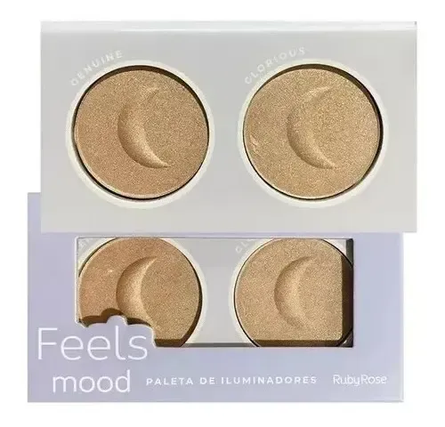 Paleta Duo Iluminadores Feels Mood Ruby Rose Original Vegano