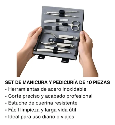 Set Manicura Y Pedicura Acero Inoxidable Con Estuche