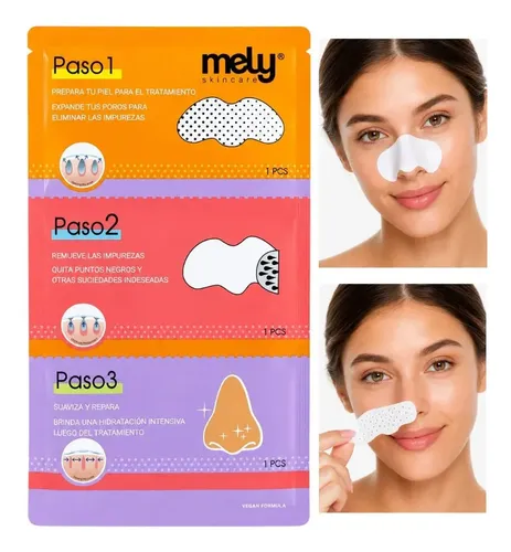 Parche Puntos Negros Pack 3 Pasos Mascarillas Limpieza Nariz Tipo De Piel Mixta