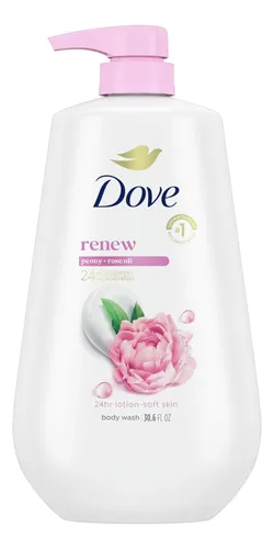 Gel De Baño Dove Renew Con Aceite De Peonía Y Rosa, 900 Ml,