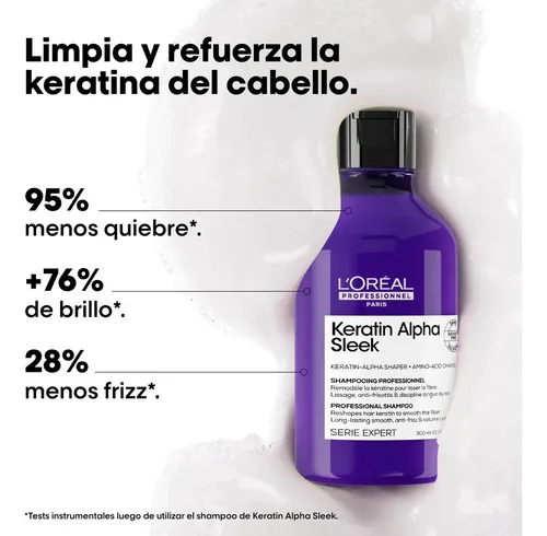 Shampoo Loreal Keratin Alpha Sleek Sin Sulfatos 300ml
