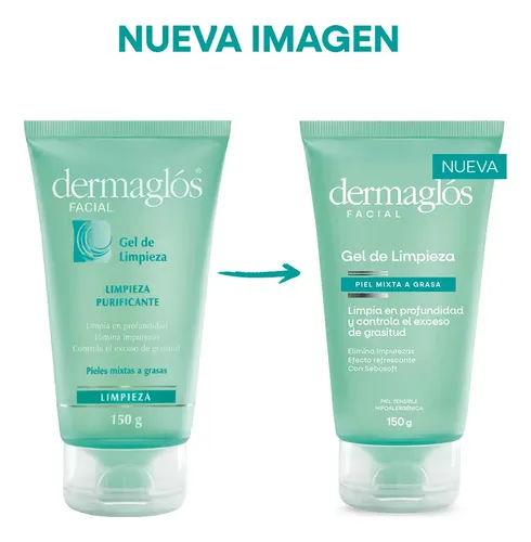 Dermaglós Facial Gel De Limpieza Purificante Pieles Mixtas A Grasas Controla Grasitud