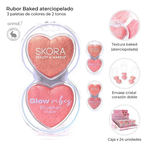 Rubor Polvo Doble Corazon Skora Glow Vibes Duo Blush