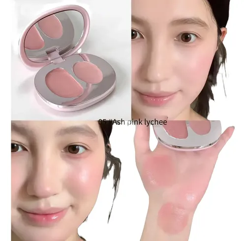 3 Piezas Rubor Crema Dos Colores Paleta Iluminador Contorno