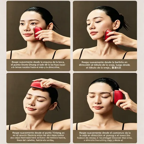 Gua Sha Eléctrico Facial Masajeador Térmico Con Aceite