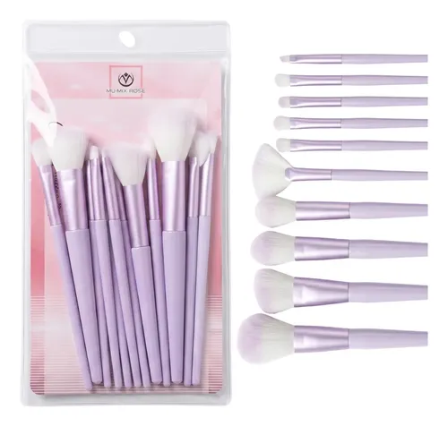 Set 12 Brochas Maquillaje Artístico Sintéticas Rostro Suave