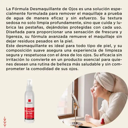 Desmaquillante De Ojos Lidherma Limpieza Spray Pestañas