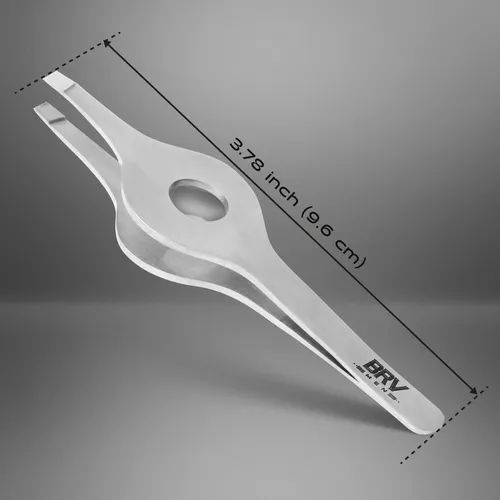Pinzas Inclinadas Brv Men Para Cejas Y Vello Facial Plateado