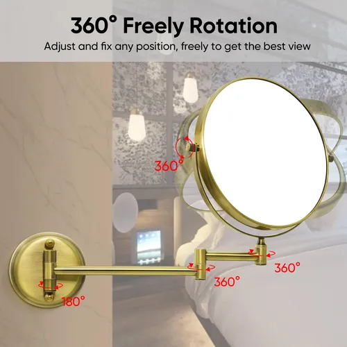Espejo De Maquillaje Gurun De Pared De 8  Con Aumento 10x, D