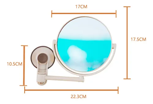 Espejo De Baño Cosmético Con Ventosa, Aumento 1x/3x Ajustabl