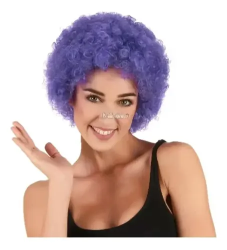 Pack 5 Peluca Afro Payaso Rulos Cotillon Fiesta Colores