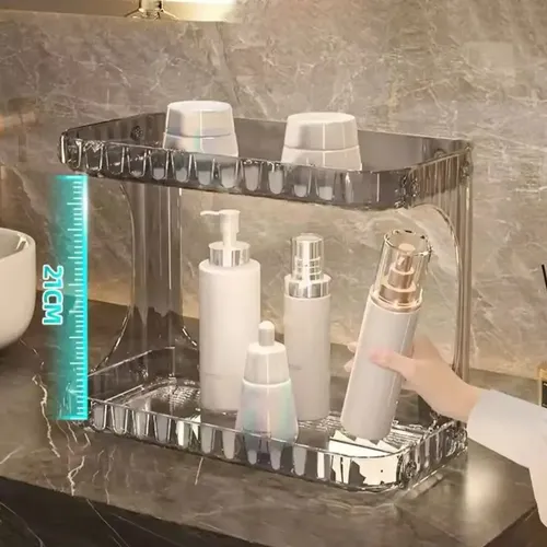 Organizador Maquillaje Acrilico 2 Niveles Apoyo Colgante