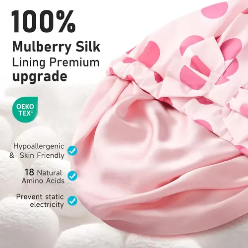 Gorro De Baño Impermeable Grande Rosa Con Elástico Ajustab