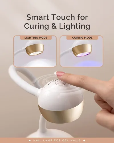 Lámpara De Uñas Recargable Inalámbrica 2 Modos Led Uv Dorada