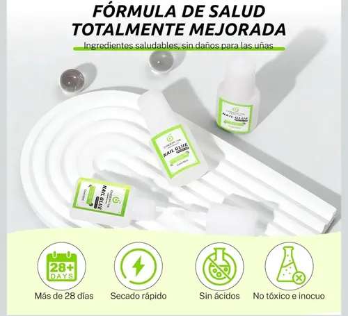 Cherimoya Pegamento Uñas Con Pincel Tips Y Uñas Postizas