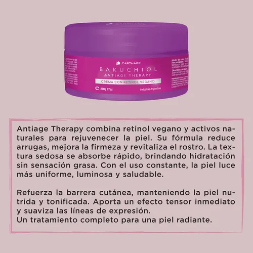 Carthage Crema Antiage Therapy Con Retinol Vegano Bakuchiol 200g