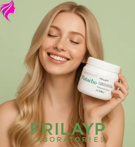 Mascara Capilar Pistacho Natural Frilayp X240g Profesional – Humectante Hidratante Con Nutrientes Esenciales Ideal Cabello Dañado y Seco – Cuidado Intensivo
