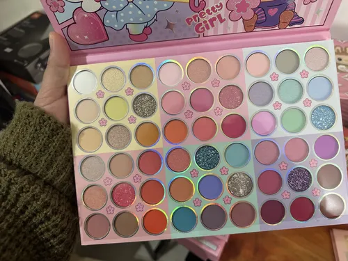 Paleta De Sombras Maquillaje Kawaii Brillosas Infantil