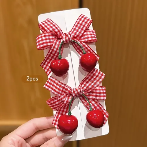 2 Horquillas Cereza Roja Dulce Diario 2 Piezas
