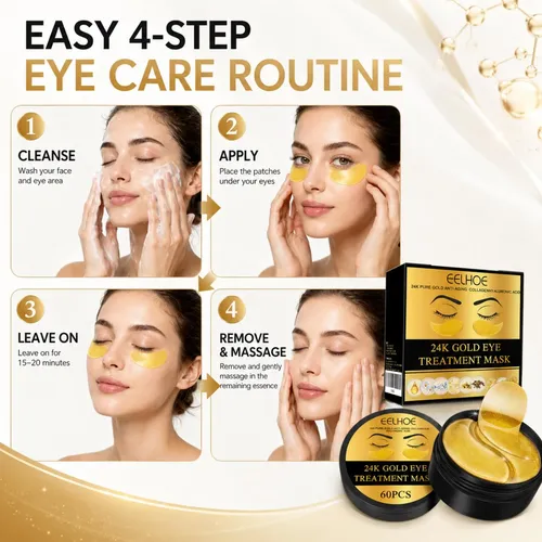 ] Adhesivos Dorados Para Ojos Y Ojeras, Máscara Solar 60