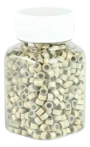 500 Anillos De Extensión De Cabello De Silicona Con Cuentas