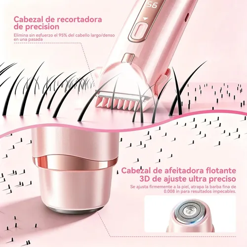 Depilador Eléctrico Para Mujer Con Luz Led Portátil 2 En 1