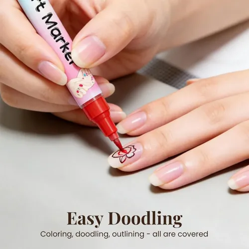 12 Colors Nail Art Pens Set, Water-based Markers, Quick Dry