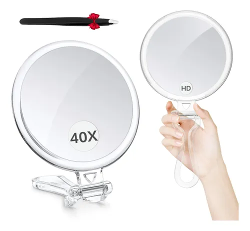 Espejo Maquillaje Doble Cara 40x Pinzas