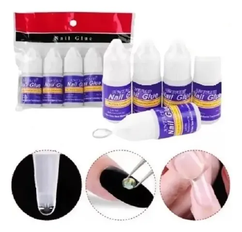 Pegamento X5 Nail Glue Para Uñas Postizas Tips Strass Gotero