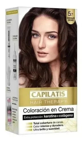 Tintura Capilatis Hair Therapy Keratina Y Colágeno Kit 117g Tono 5.7 Chocolate Oscuro