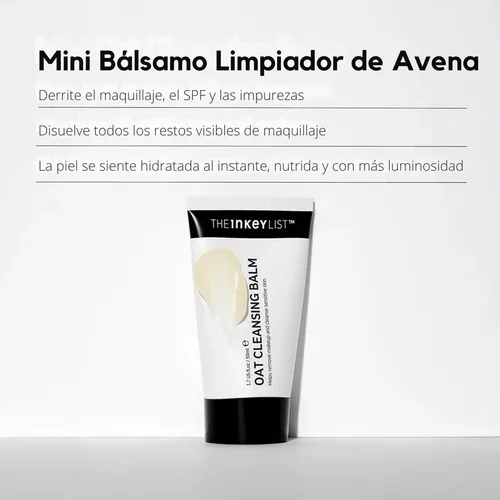 The Inkey List Oat Cleansing Balm Limpiador Facial Desmaquillante Bálsamo Avena Calma Hidrata Piel Sensible Retira Maquillaje Waterproof Limpieza Profunda Anti Irritación Glow Suave 150ml