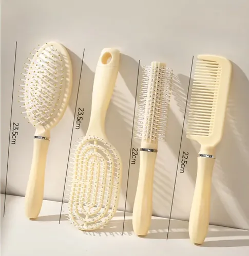 4 Peines De Masaje Para Cabello Beige Suave
