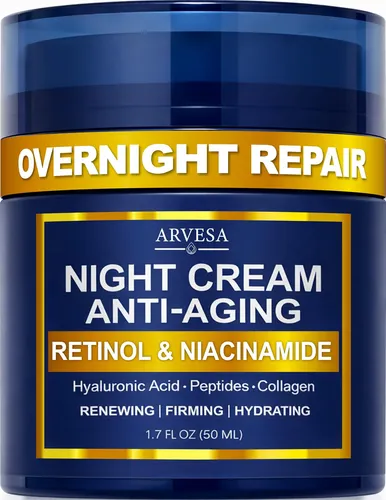 Crema De Noche Arvesa Para Mujeres Con Retinol Y Péptidos Día/noche
