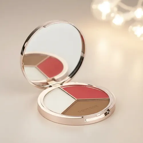 Paleta Trio Contorno Rubor Iluminador City Girl Tono 03 Con Espejo