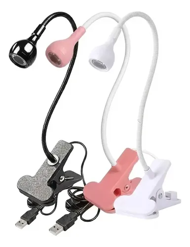 Lampara Secado Uv Led 5w Flexible Con Clip Y Usb Para Resina