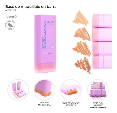Base de Maquillaje y Contorno en Stick Skora Cremosa Tono 02 de 12g