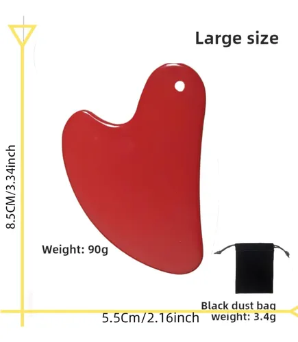 Gua Sha Metal Rojo Facial Y Corporal Masajeador