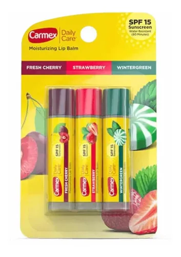 Carmex En Barra Pack X 3 Bálsamos Labiales Saborizados